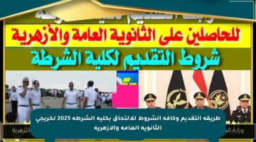 طريقة التقديم وكافة الشروط للالتحاق بكلية الشرطة 2025 لخريجي الثانوية العامة والأزهرية
